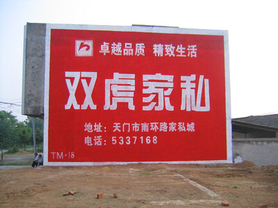 天門(mén)墻體廣告雙虎家私